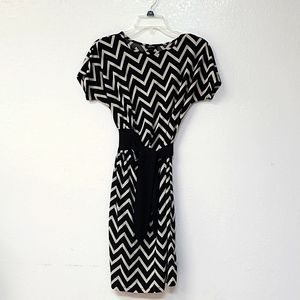 Forever | Chevron Tie Waist Midi Dress